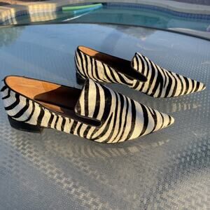 Franco Sarto Topaz 2 Zebra Pointed Toe Flat Size 7